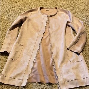 Pink suede lace coat